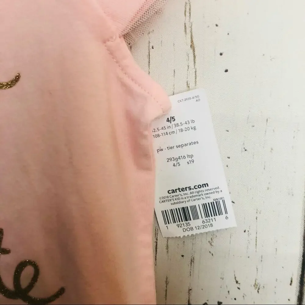 Carter's Kids Girls Graphic Shirt Sz 4/5